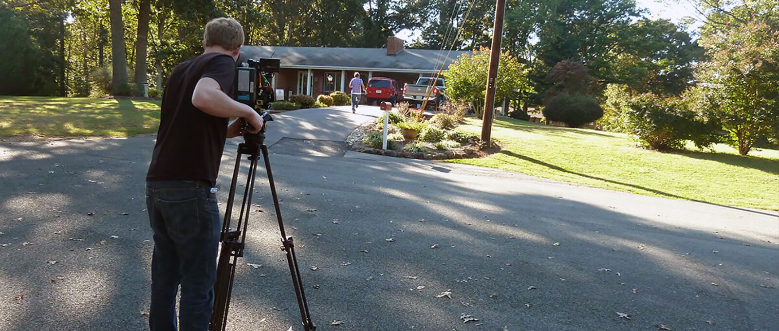 Filming with Chuck Reid in Bedford.