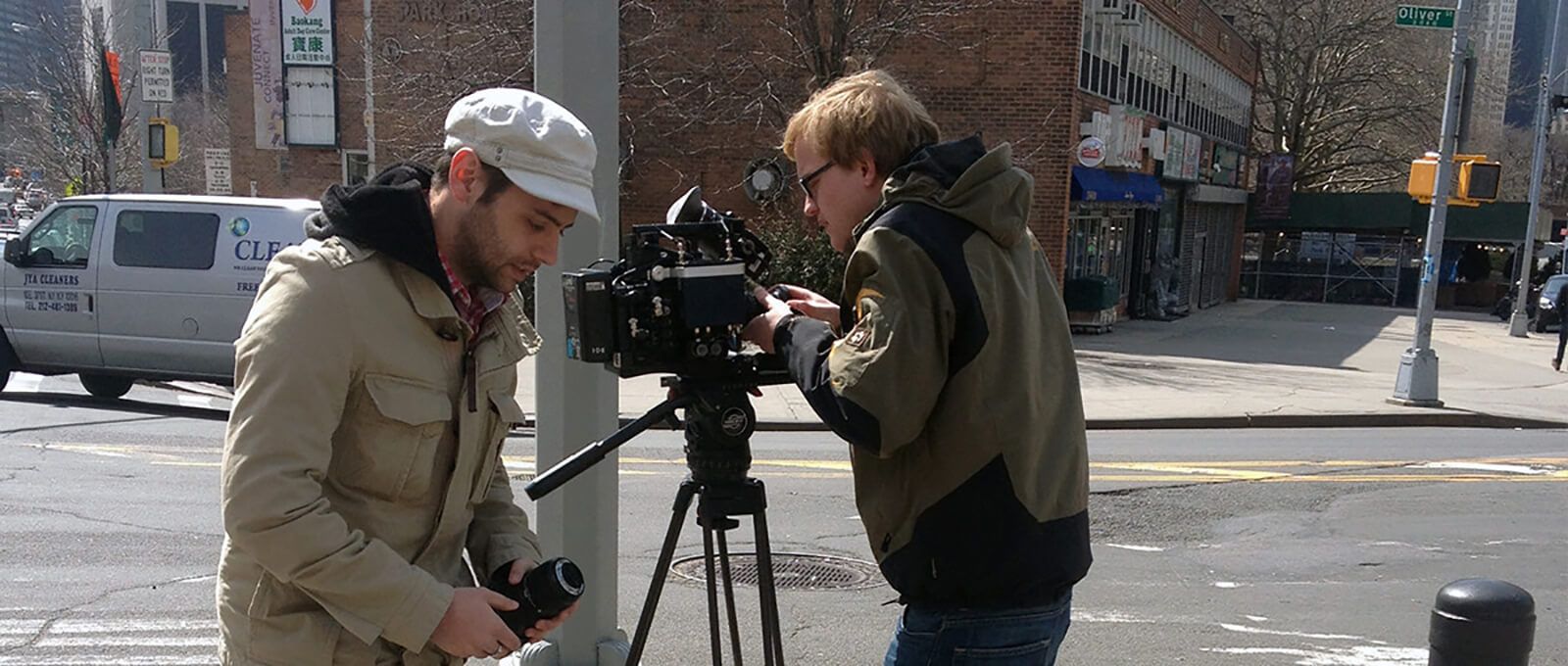 Mike Gentile (second camera) and Georg Zengerling (camera) in New York City.